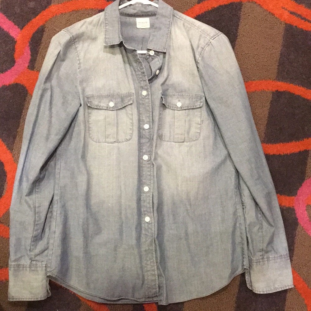 Denim long sleeve sleeve button down - J Crew